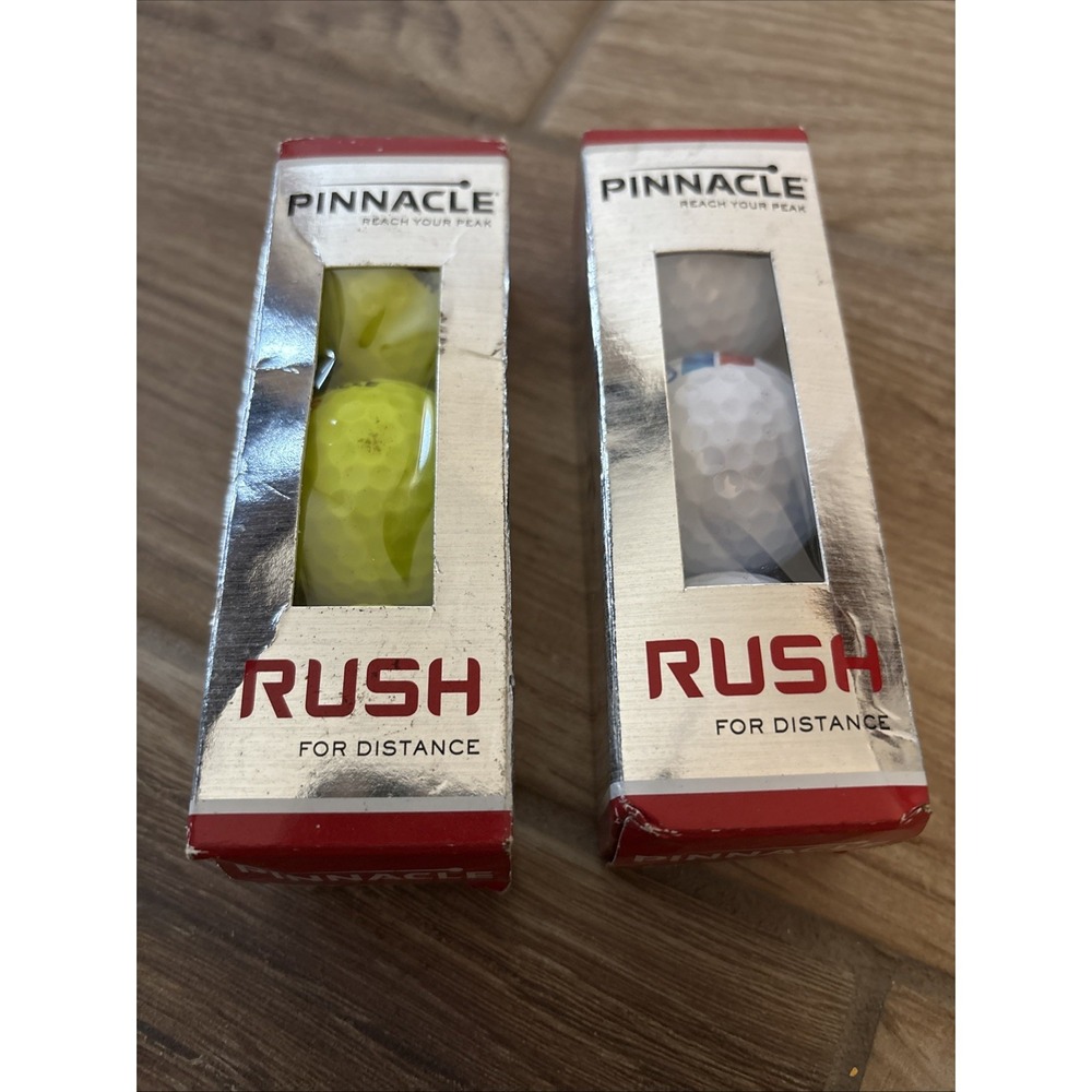 NEW Pinnacle Rush Golf Balls 3 Pack / White Yellow 2 Packs‎ Chevron